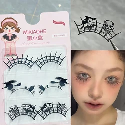 New Spider Web Shape False Lashes Natural Individual Segmental False Eyelashes Ins Halloween Cosplay DIY Makeup Set