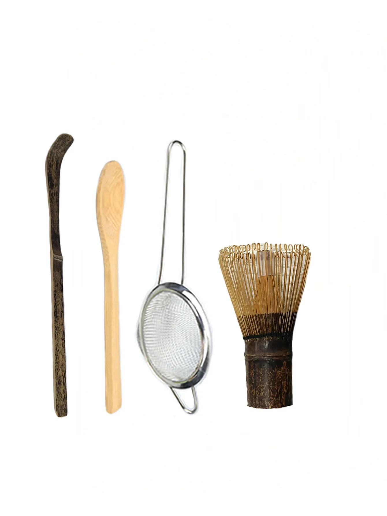 2/4PCS Purple Bamboo Whisk Tea Spoon Matcha Whisk Tea Spoon And Scoop Tea Strainers Tea-making Tools, Perfect Matcha Starter Kit view 2