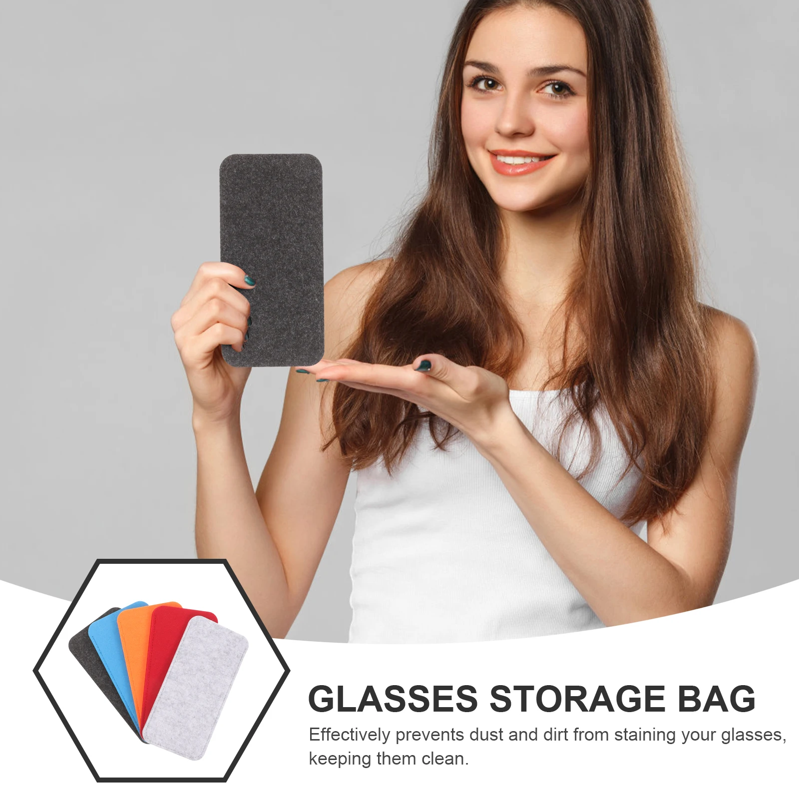 

5pcs Bags Felt Cases for Sunglasses Eyewear Study Portable Soft Glasses Case Storage Pouches Soft Protective Cases