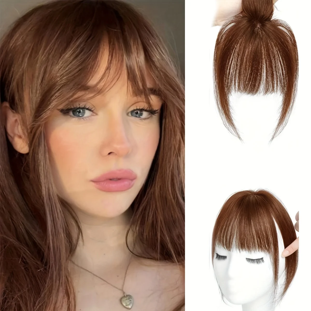 synthetic 8 inch air bangs fake bangs on both sides with long whiskers women's wig bangs christmas halloween