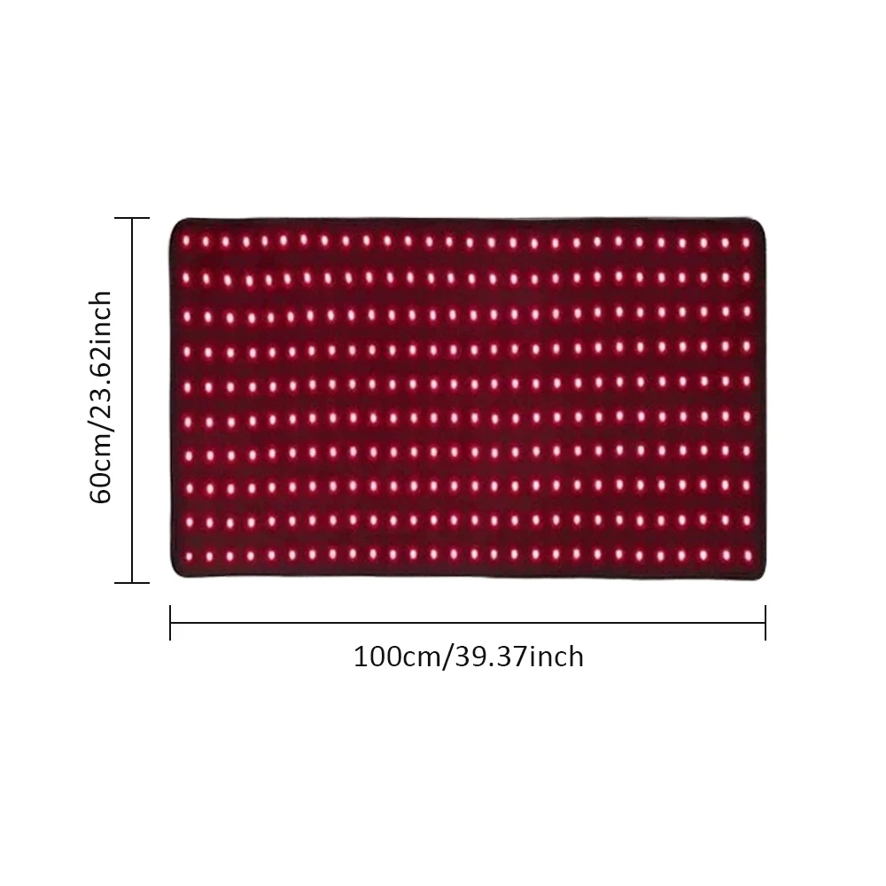 23.62''x39.37'' Red Light Therapy Mat Near Infrared Light Therapy Pad with 660nm & 850nm LEDs for Body Back Belly
