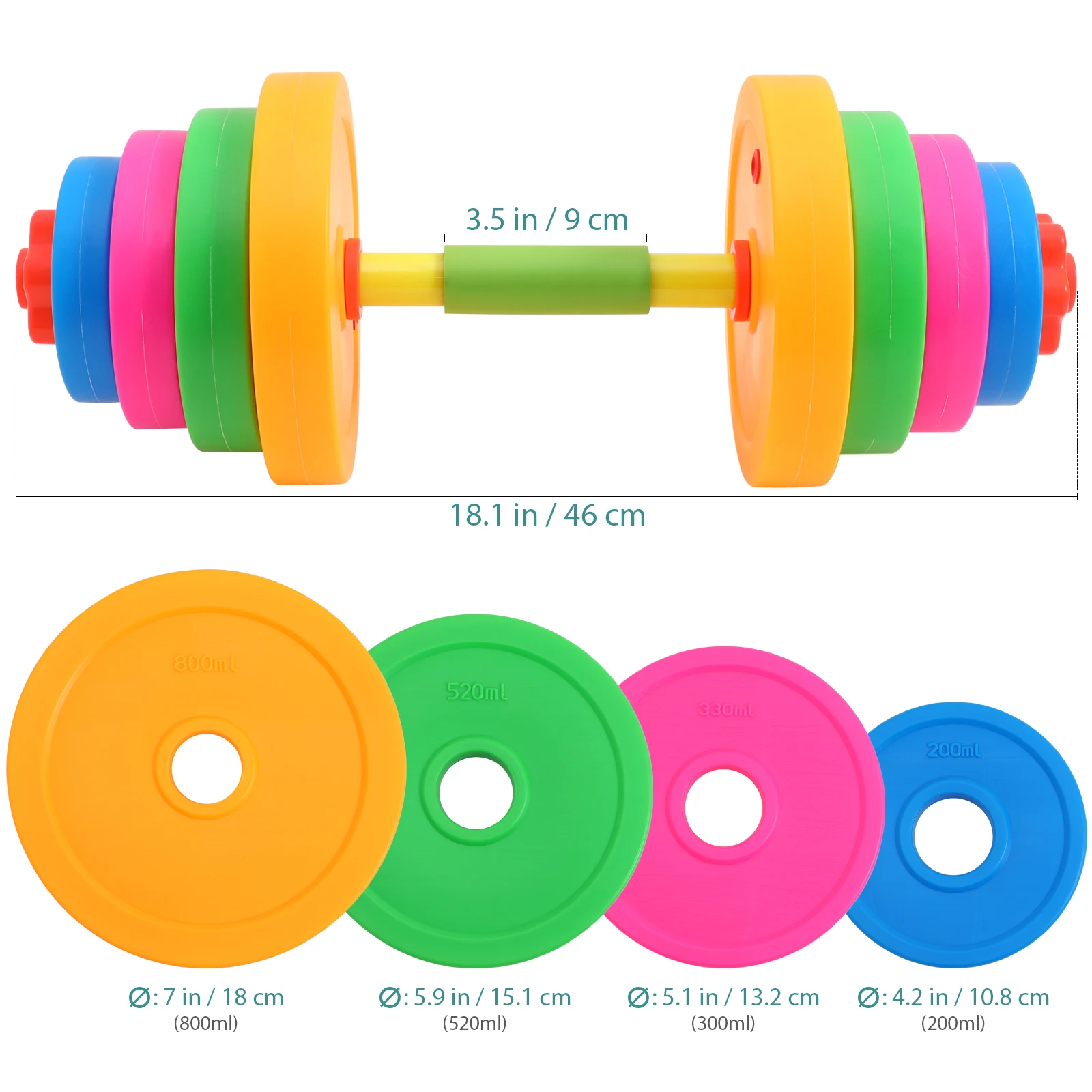 Adjustable s Dumbbells Non-Slip Plastic Water Sand Filled Arm Exercise Tool Preschool Gymnastics Plaything Toddler