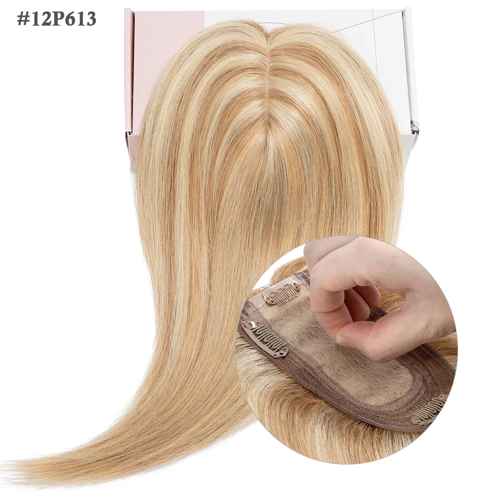 Sego 7x13cm Seiden basis Haar deckel für Frauen 100% Echthaar teile Perücken gerade Clips in Haar teilen hinzufügen Deckung volumen – Detail 15