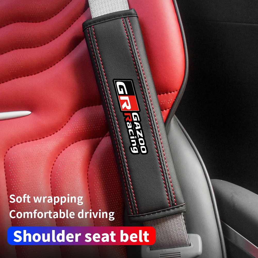 

Car Seat Belt Strap Protector Pads Seat Belt For GR Sport Gazoo Racing Yaris 86 C-HR RAV4 Corolla Hilux Supra Seat Belt Padding