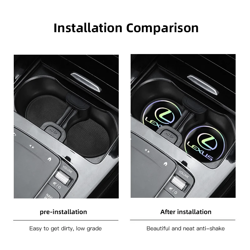 2 قطعة سيارة كأس الماء حصيرة السيارات الداخلية تخزين الوسادة اكسسوارات لكزس FSPORT LBX NX RX 350h 450h ES UX 300e GS GX IS LS LX CT