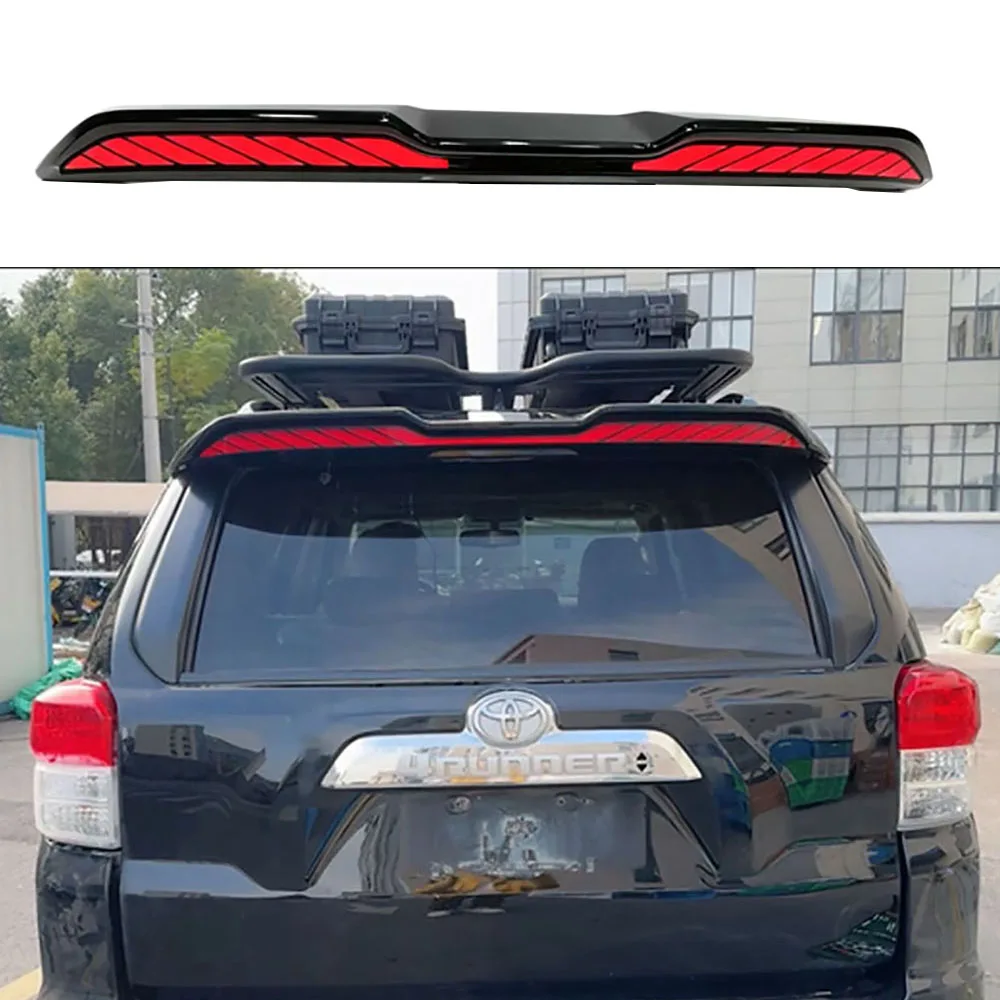 Rear Spoiler With LED Lights Fit For Toyota 4Runner 20211 2012 2013 2014 Fixed Wing Brake Light High Position Light Accessories