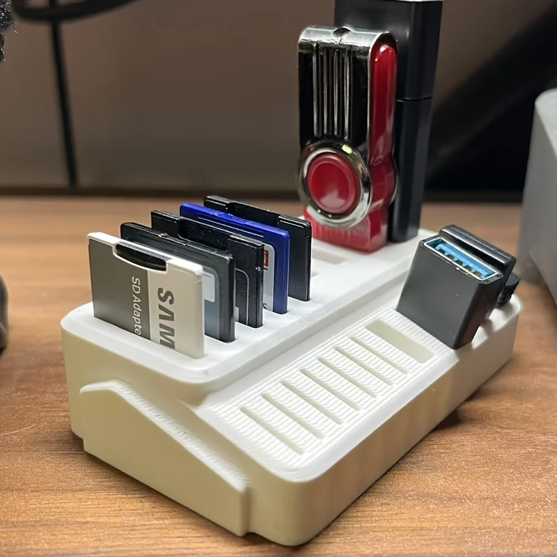 Portable Desktop Memory Card Storage Case 3D Printed Organizer For USB TF SD Flash Drive Multi Card Holder