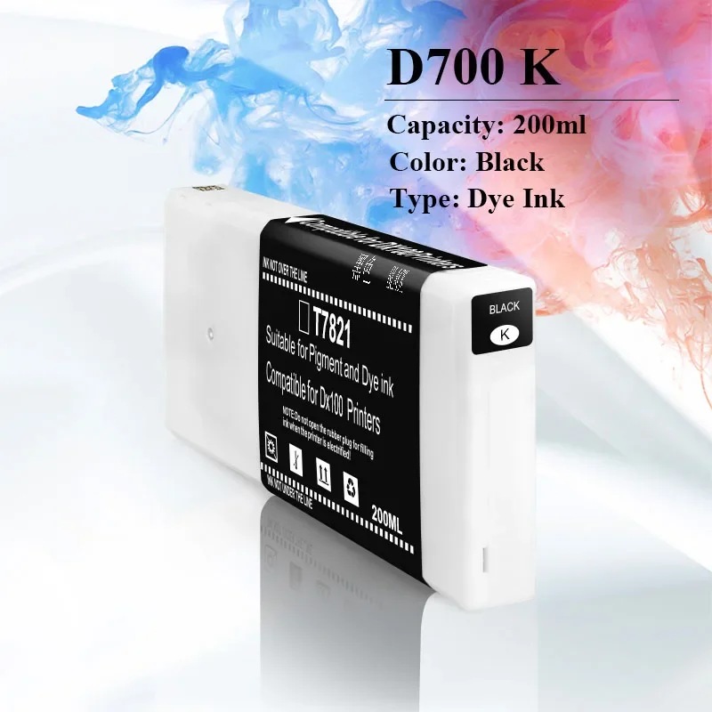 1PC T7821-T7826 D700 SL-D700 Compatible Ink Cartridge Dye-based Ink For Epson SureLab D700 T7821 T7822 T7823 T7824 T7825 T7826