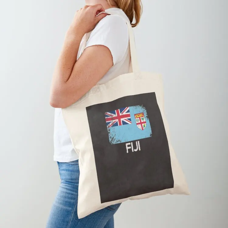 

Fijian Flag Design Vintage Made In Fiji Gift Tote Bag personalized tote eco pack Big bag women Handbags