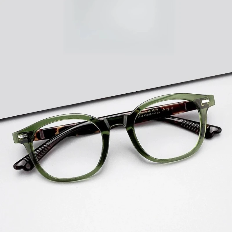 

Pure Handmade Colorful Round Acetate glasses frame men women optical Myopia prescription Retro eyewear Logo Customization
