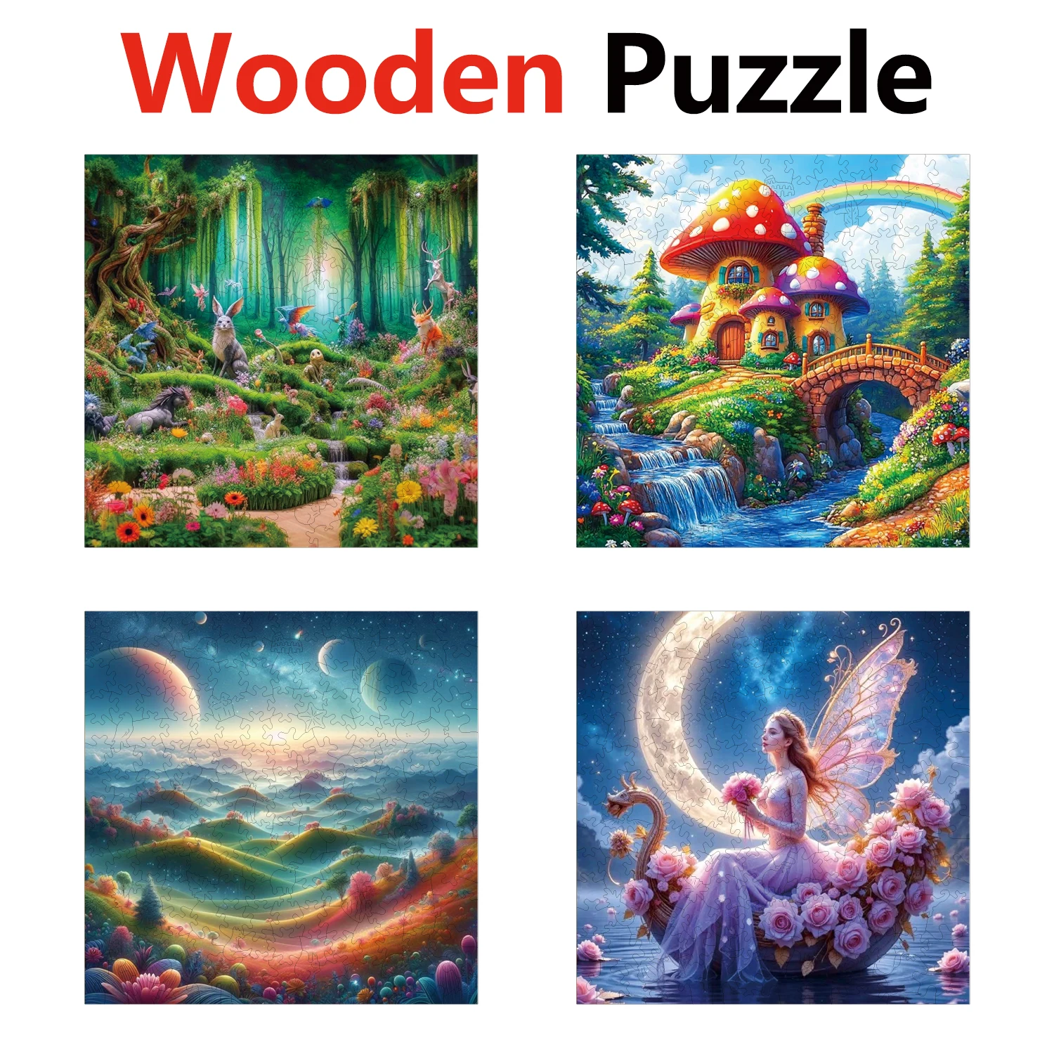 

Mushroom Nymph Animal Puzzles High Quality Jigsaw Puzzle Wooden Puzzle Best Christmas Gift