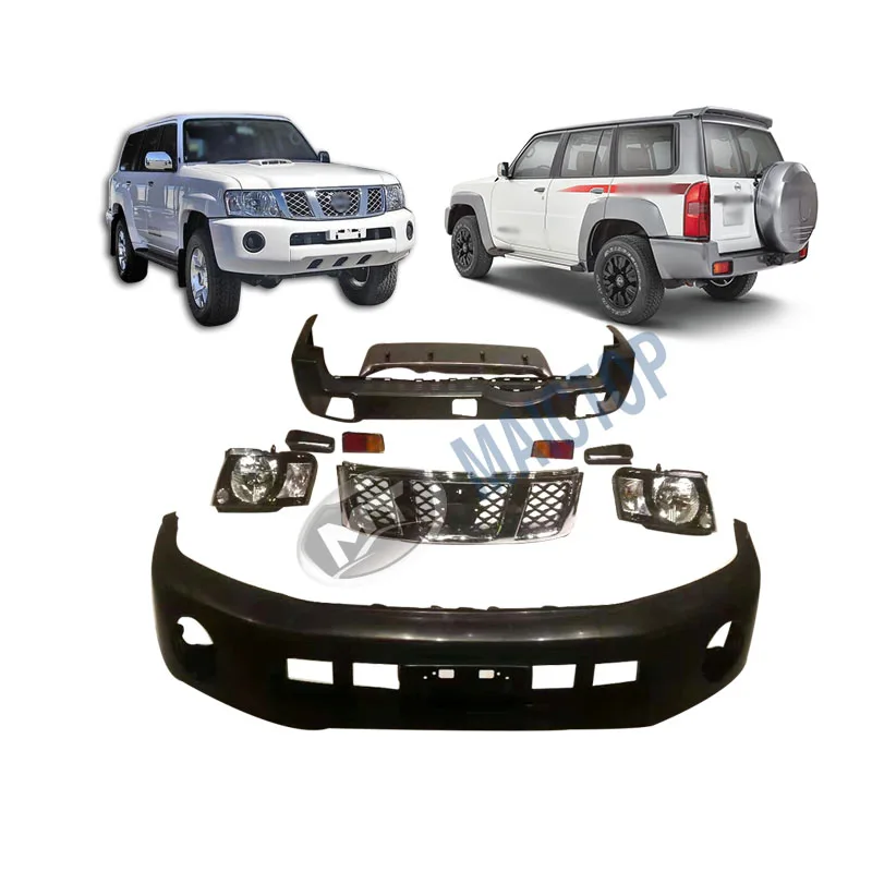 

Maictop car accessories facelift front rear bumper grille body kit for nissan patrol y61 safari 2008-2016