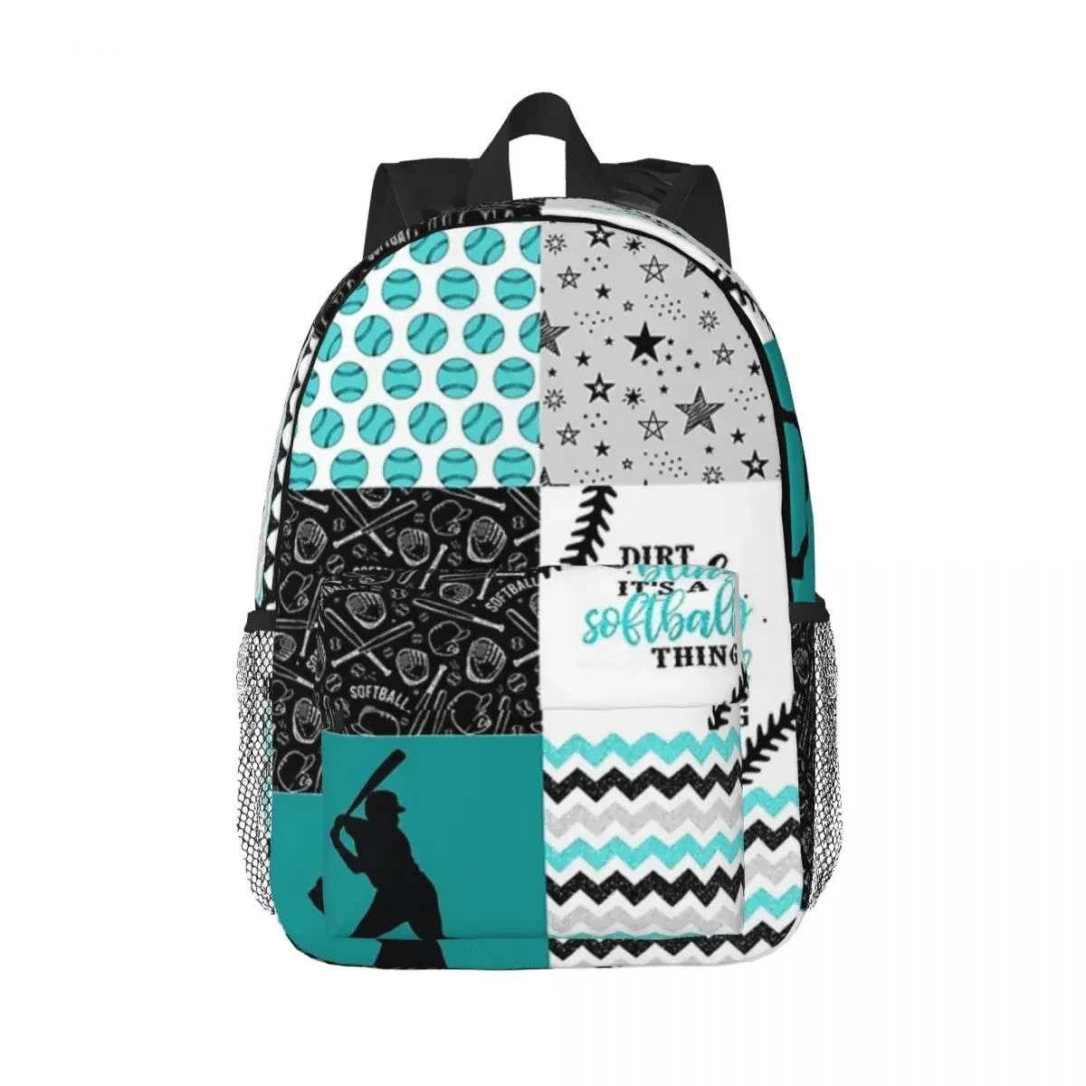 Mochilas con patrón en forma de Softball para adolescentes, mochilas escolares de dibujos animados para niños, mochila para portátil, bolso de hombro de gran capacidad