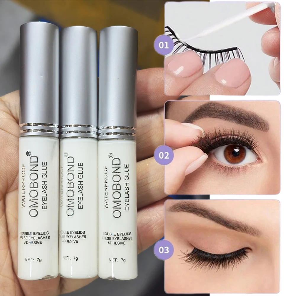 7ml Colla per ciglia finte Colla per trucco Impermeabile Asciugatura rapida Nessuna irritazione Primer per ciglia trasparente Strumenti per trucco Multifunzionale