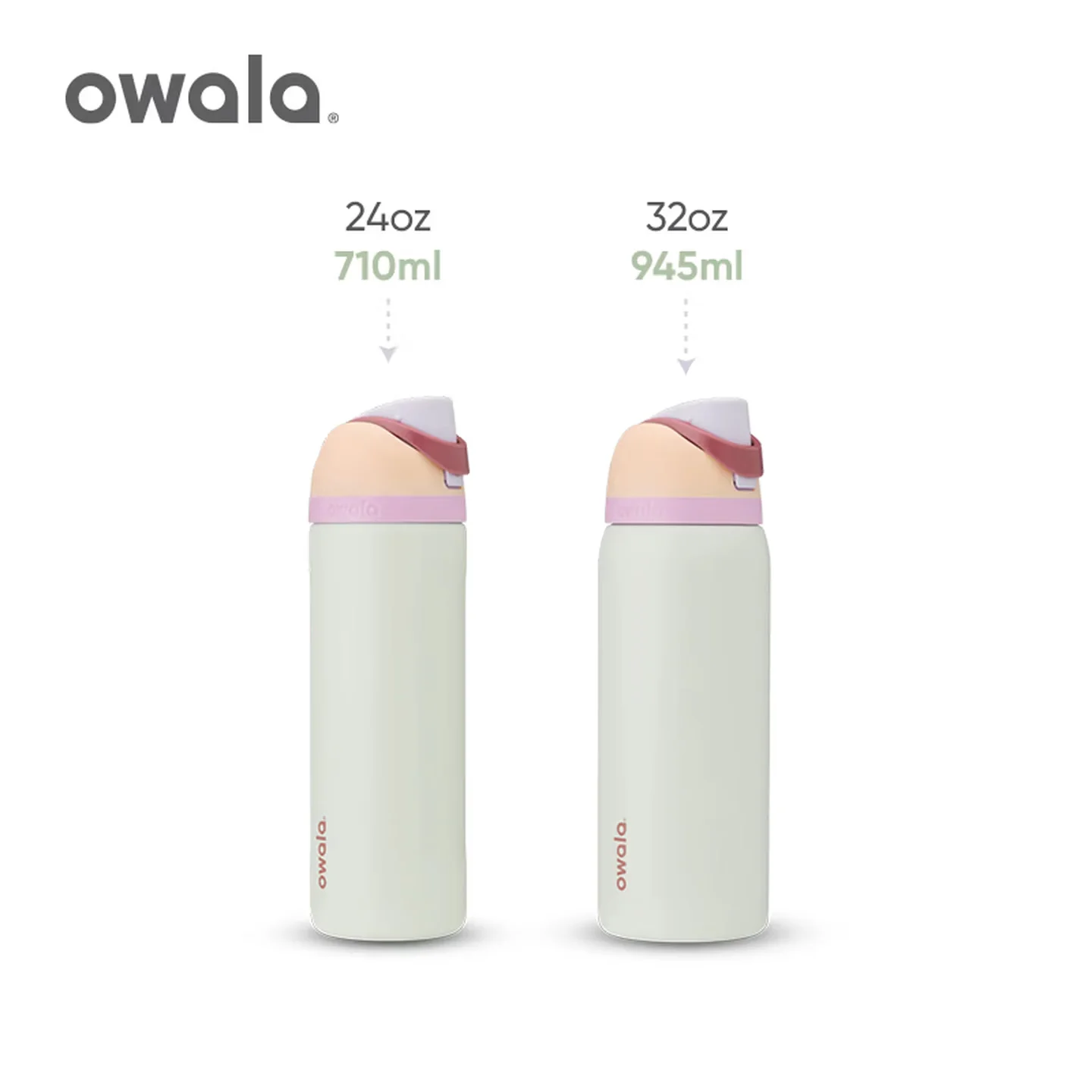 Owala Portable Cup, One Handed Open Lid, Large Capacity Water Cup, Straw Cup, Insulated Cup, 710mL | Coastal Mist