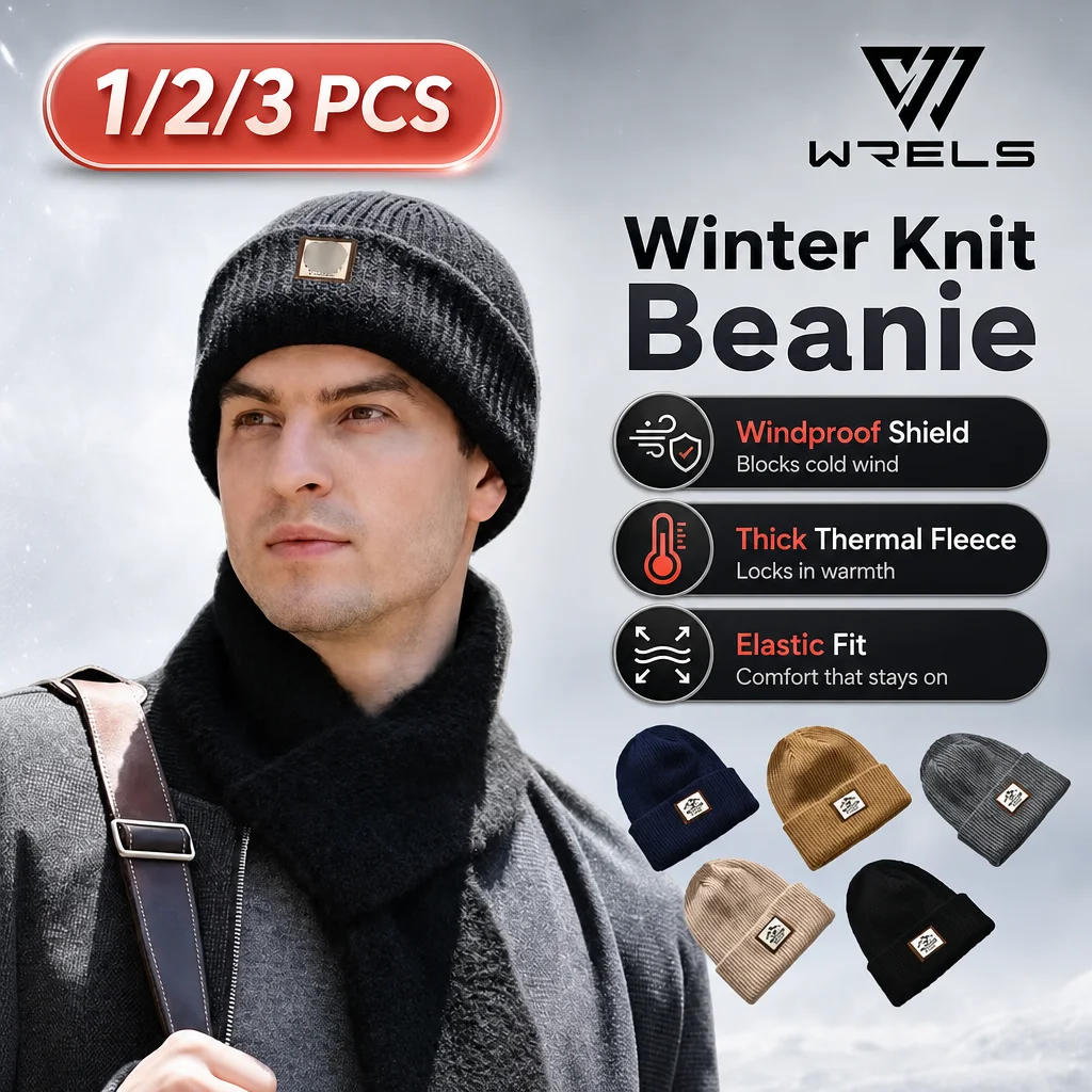 Winter Knit Beanie Hat Warm Skull Cap Elastic Ribbed Cuffed Beanie Men Women Outdoor Mountain Patch Daily Bonnet Gorras