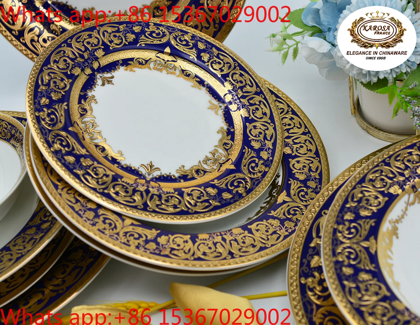 New Dish Set Household Light Luxury Premium European Bone China Embossed Gold Tableware Set Dishes