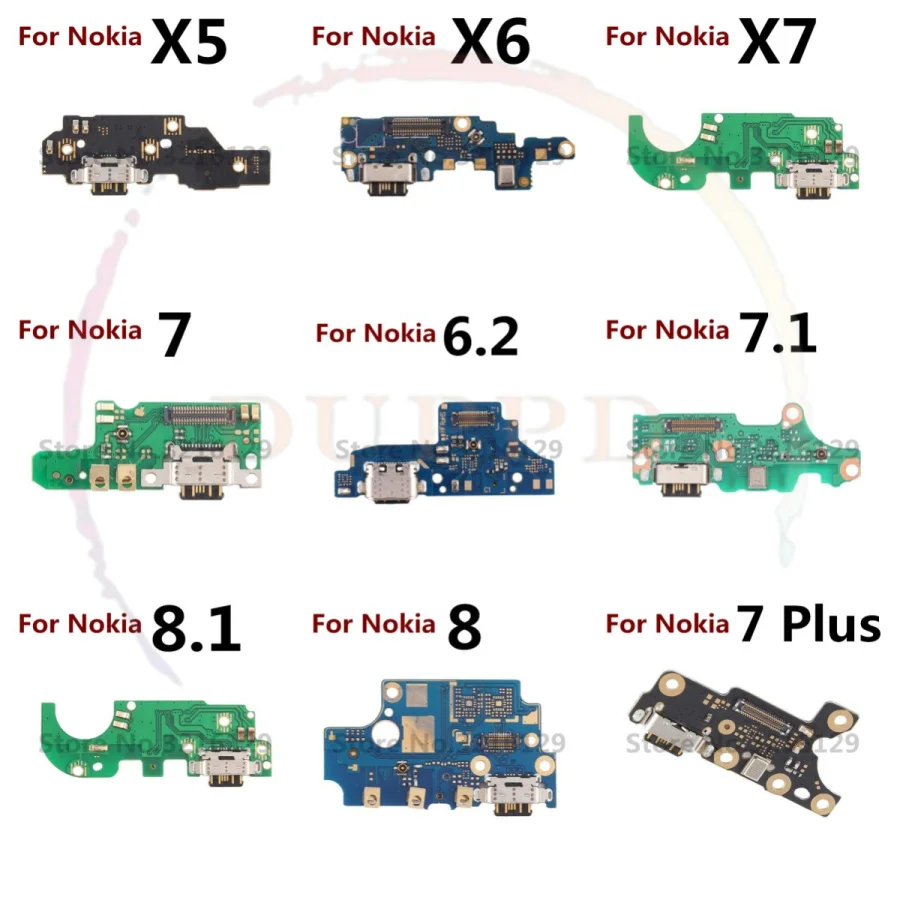 New USB Charge Charging Port Dock Connector Mic Board Flex Cable For Nokia 7 Plus 7.1 7.2 8 8.1 6.2 X5 X6 X7 C1 C2 C20 C30 G20