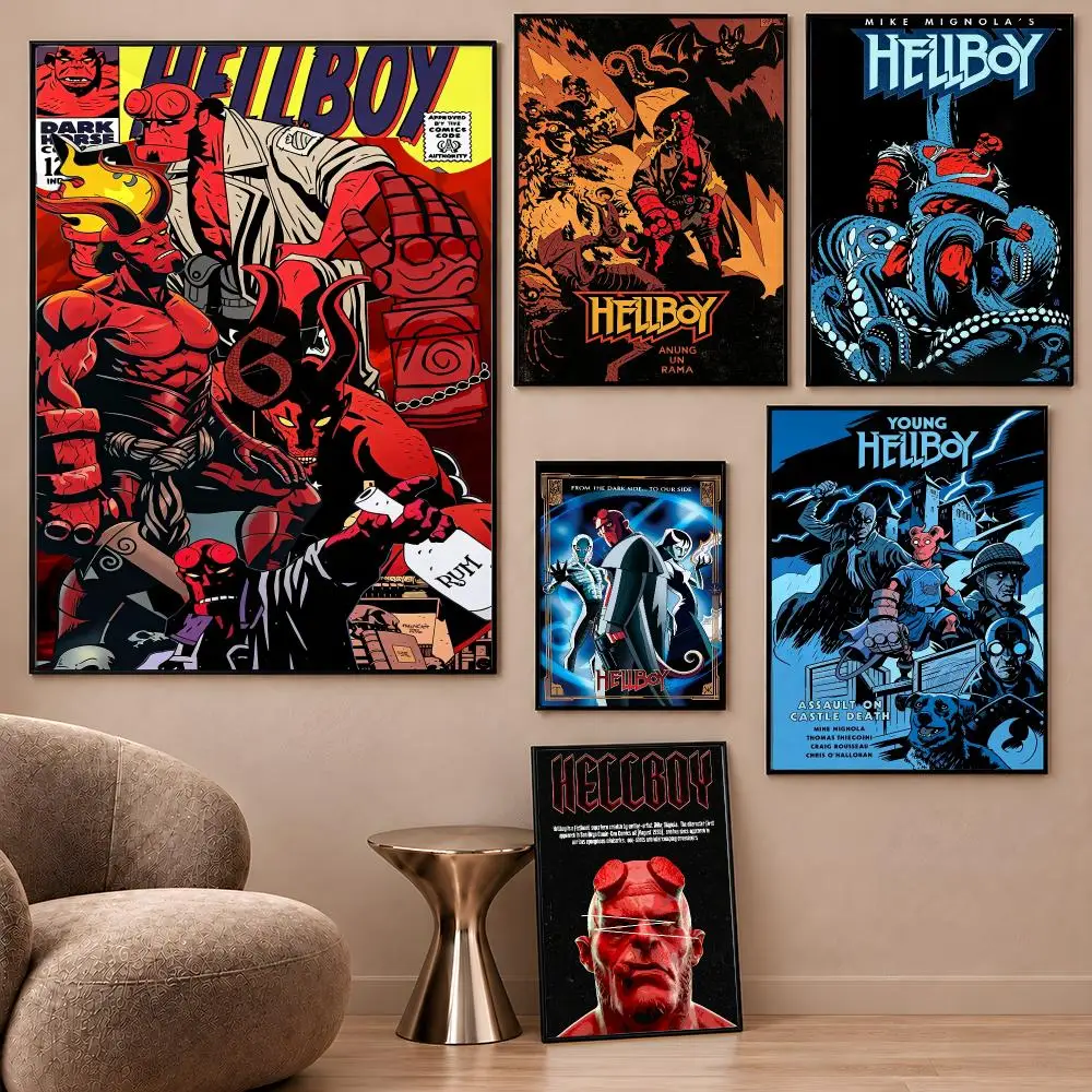 BPRD Right Hand of Doom Comic Hellboy Poster Aesthetic Wall Art Poster HD Waterproof PP Self Adhesive Bedroom Dorm Room Decor