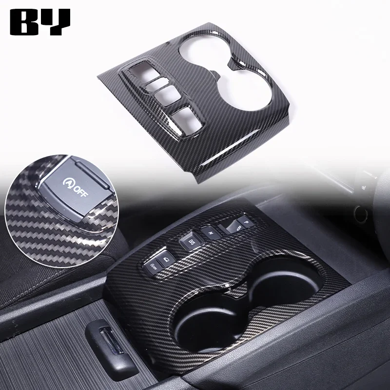 

For Honda Pilot Ridgeline Passport 16-22 ABS Carbon Fiber Car Central Control Gear Water Cup Panel Trim Sticker Car Accessories