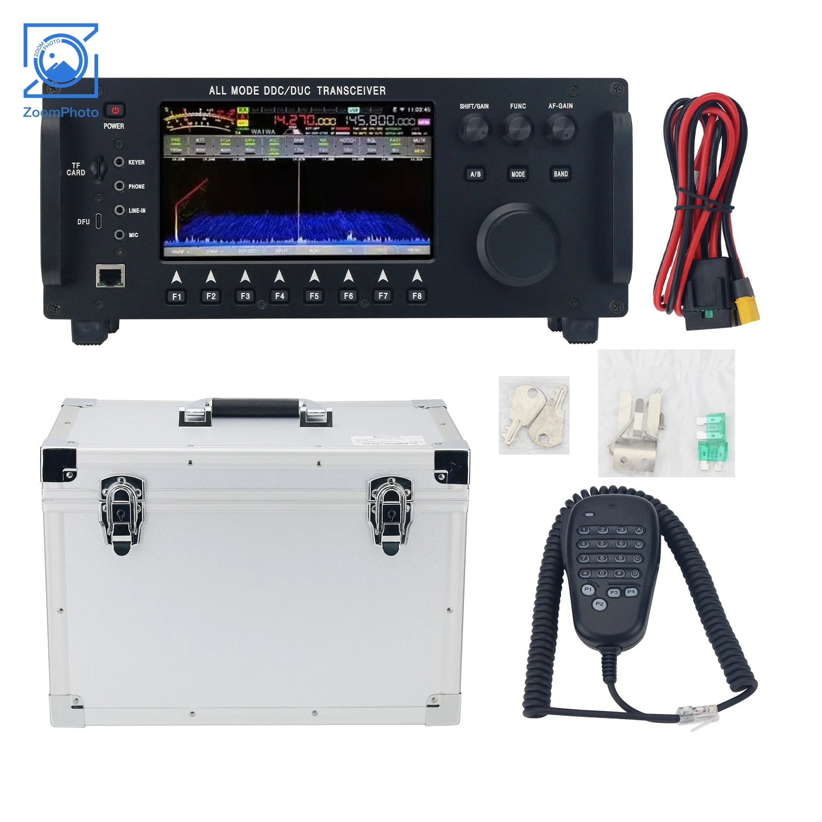 HAMGEEK RS-998 Wolf SDR Transceiver Mobile Radio 100W HF+UV All Mode Transceiver Built-in Antenna Tuner CW Decoding