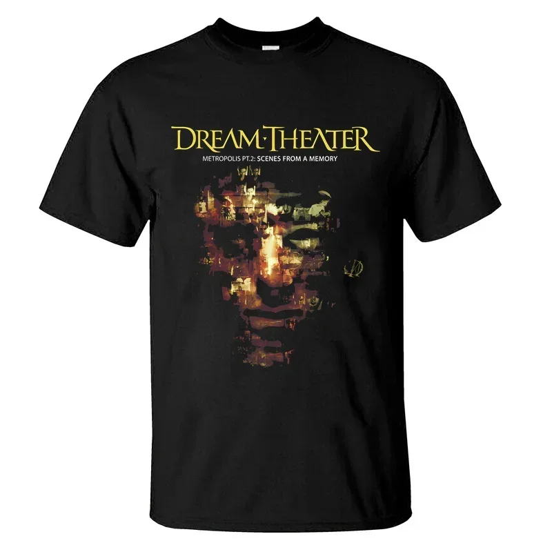 

2024 Men T Shirt Casual Metropolis SFAM T-Shirt Black By Dream Theater Graphic Summer Short Sleeves 100% Cotton S-3XL Cool Tee