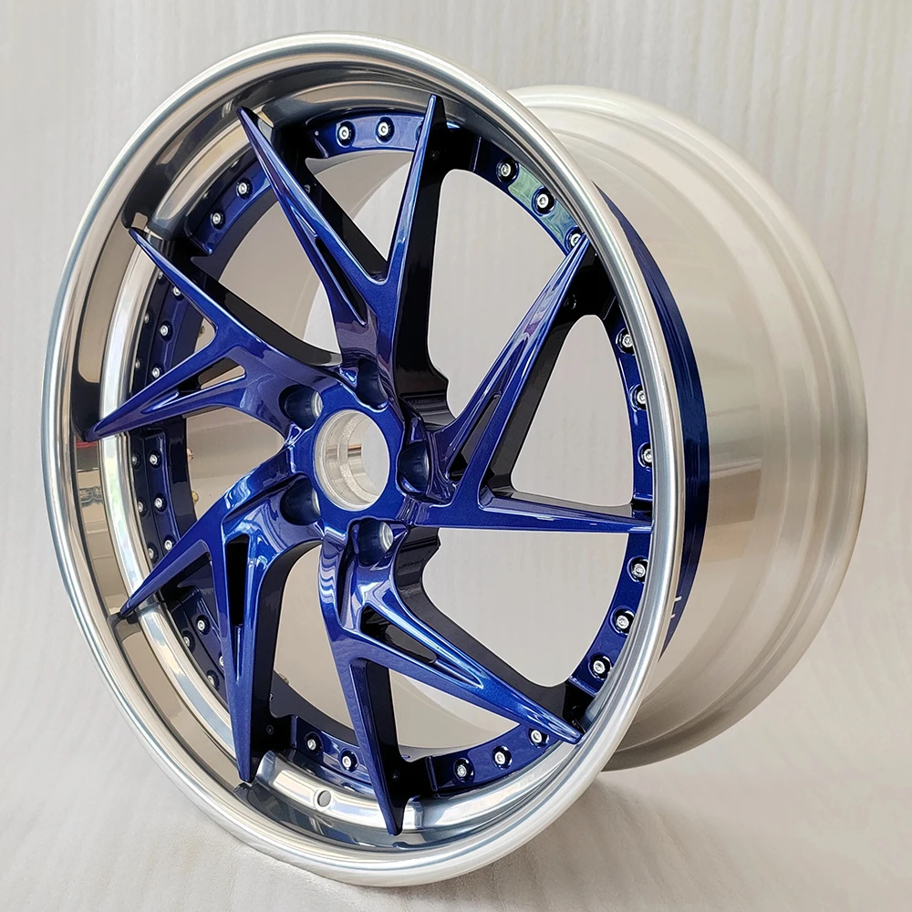 2 Piece Forged Wheels 18-21 Inch Aluminum Alloy Customization Multi Spoke Rivet Decoration Passenger Car Wheels