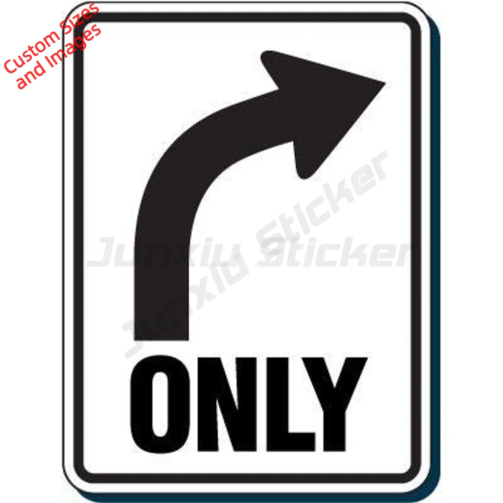 Curved Arrow Symbol Vinyl Sticker Waterproof UV Protection For Gate Entrance And Fence Decal Bold Lettering Property Notice
