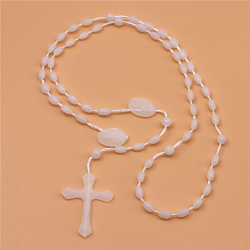 12pcs Fashion Catholic Religious Prayer Plastic Beads(7*5mm) Chain Rosary Necklaces view 6