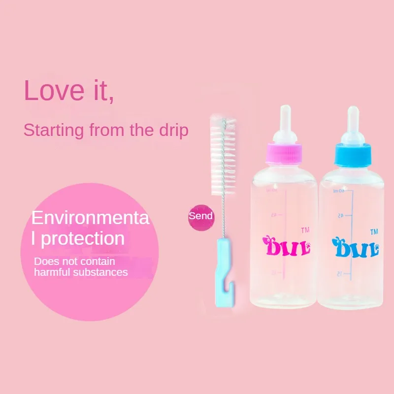 مجموعة زجاجات تغذية الحيوانات الأليفة لحديثي الولادة ، زجاجة حليب ، حلمة متعددة ، زجاجة فم ناعمة ، فرشاة زجاجة ، حلمة سيليكون ، جرو ، قطة