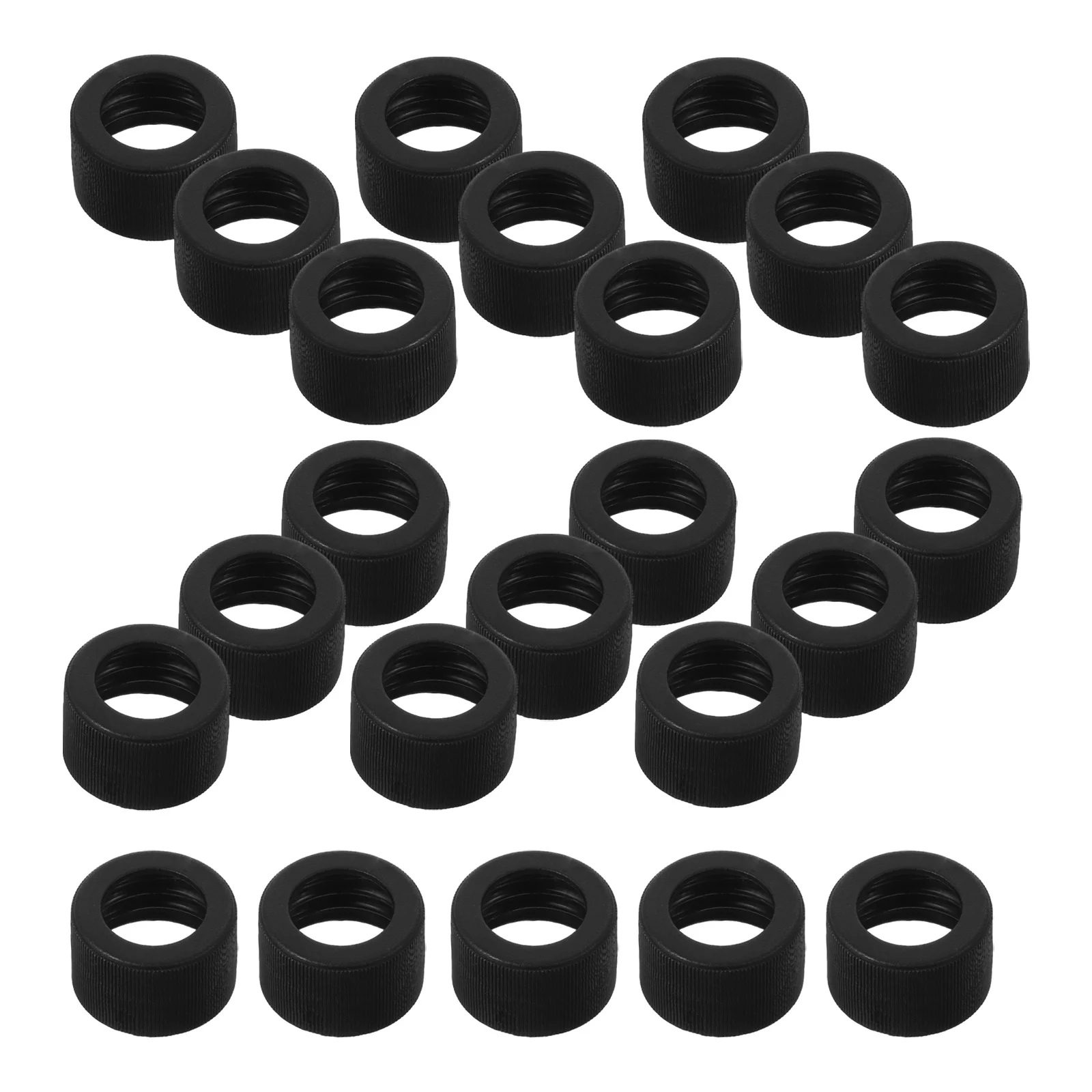 100 قطعة أغطية زجاجات الزيت العطري مادة PP سوداء 28 مللي متر برغي الموضوع مكافحة زلة المشارب سهلة التركيب المنزل سبا مكتب الروائح #1