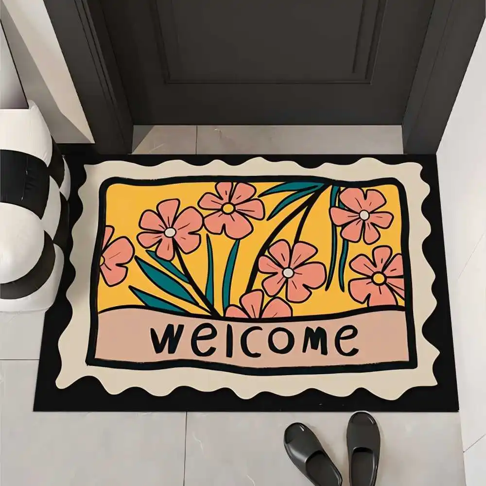 

VIKAMA bathroom flower diatom mud absorbent floor mat, anti-slip and anti-drop home carpet, interior decoration