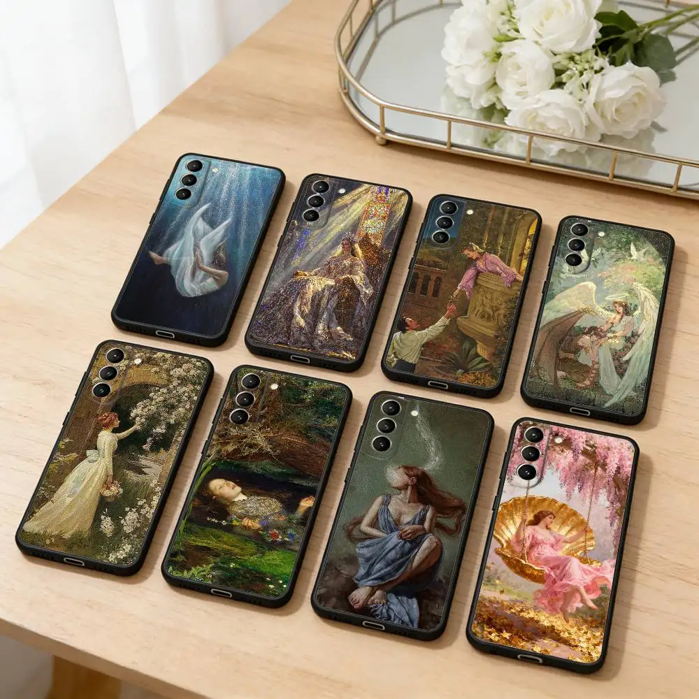

R-Renaissance Art P-Painting Phone Case For Samsung S25,24,23,22,30,21,10,9,Ultra,Plus,Lite,FE,4,5 G Soft Black Case