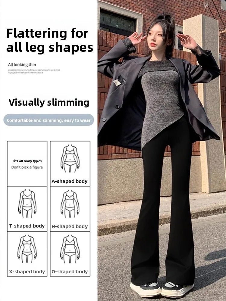 ارتفاع الخصر Fce اصطف السراويل جلد arkskin المرأة السراويل اللياقة البدنية الخريف الشتاء عارضة واسعة الساق اليوغا السراويل زائد الحجم