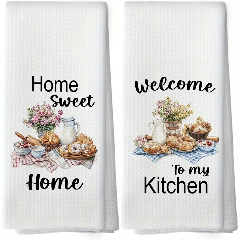 2Pcs, Bread-Shaped Kitchen Towel, 40Cm*60Cm Towel Set, Best Kitchen Towel, Super Absorbent Soft Cleaning Cloth, Cooking and Baking Tea Towel, Hand Towel, Cleaning Cloth, Dishwashing Cloth, Kitchen Decoration, Living Room Decorations, Kitchen Essentials, Home Essentials