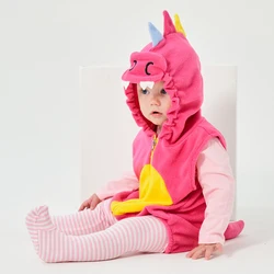 Umorden Cutie Pink Dino Dinosaur Costume for Baby Girls Infant Hoodie Bodysuit Sleeveless Halloween Purim Birthday Fancy Dress