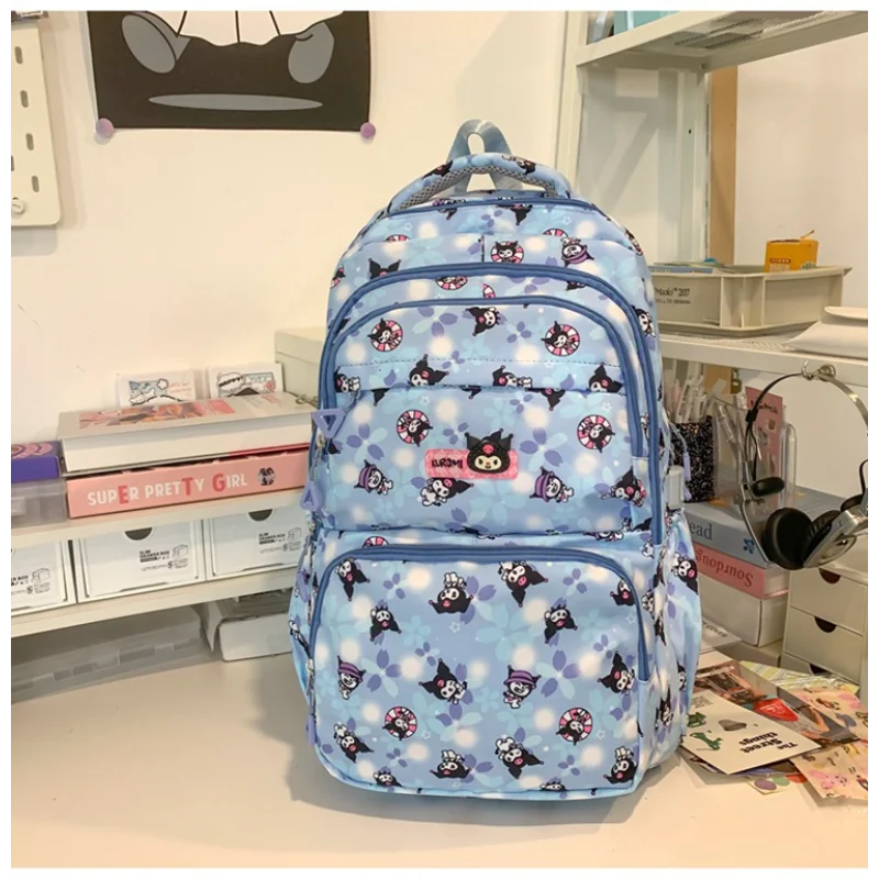 Kulomie large-capacity student  backpack is simple and cute, cartoon Sanrio animation, lightweight and burden-reducing spine bag