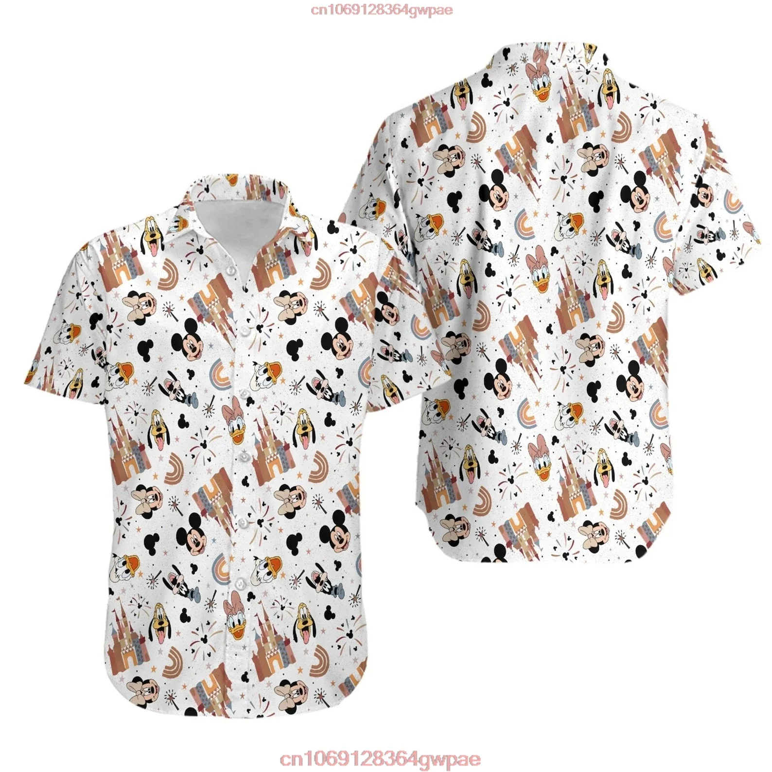 Mickey Mouse Bohemian Magic Castle Hawaiian Shirt Men's Women's Shirt Disney Hawaiian Shirt Mickey Minnie Beach Hawaiian Shirt