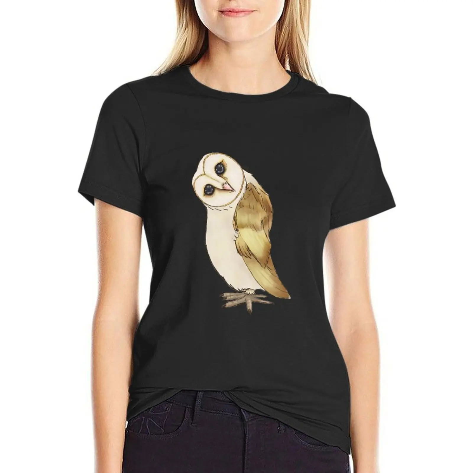 

Barn Owl T-Shirt Female clothing oversized customizeds funny Women's tee shirt