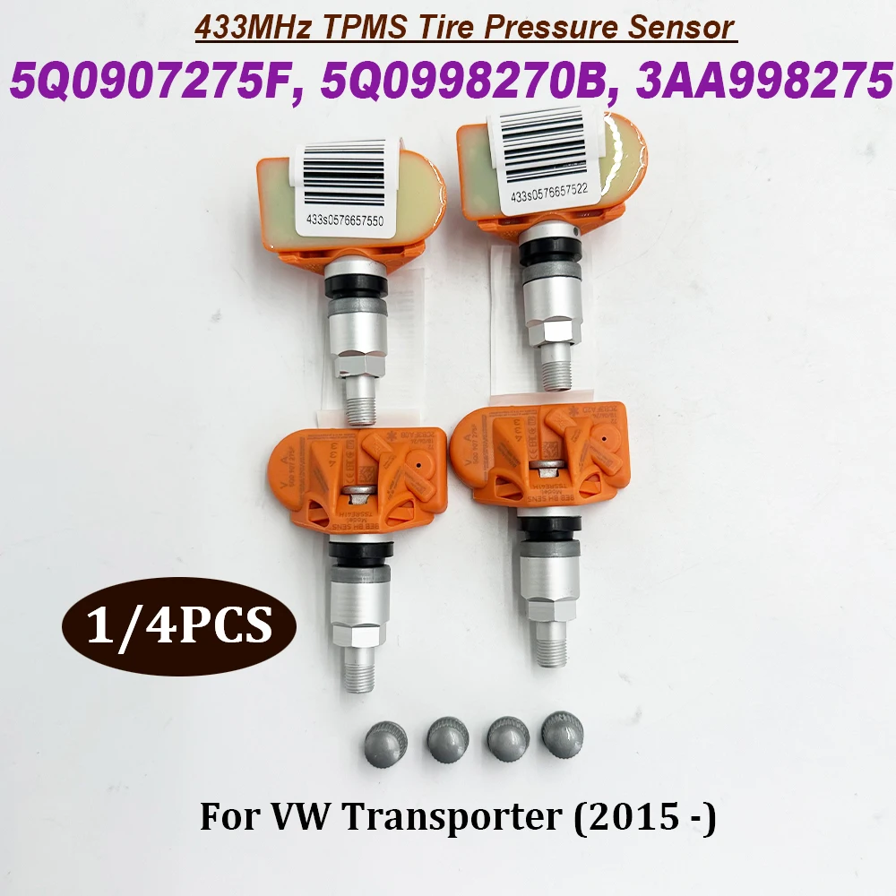 

1/4PCS 5Q0907275F 5Q0907275 TPMS 433Mhz Tire Pressure Monitor Sensor 5Q0907275B 3AA998275 5Q0998270 5Q0998270B For A-udi R8 RS4