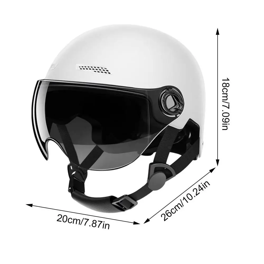 Fahrradhelm 3C-Zertifiziert für Männer, Frauen, Erwachsene und Kinder Cartoon-Elektrofahrrad-Motorrad-Halbhelm mit Schutzbrille – Detail 15
