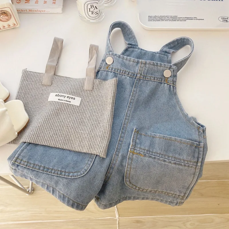 

Girls Outfit Sets Summer Vest+jeans Fashion Tops Denim Shorts Children Casual Clothing Suits Toddler Girl Kids Clothes 2pcs 3-7Y