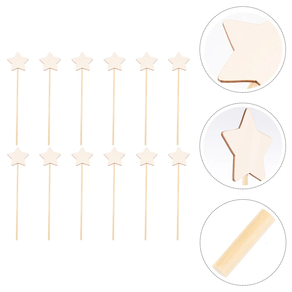 12 Pcs Children's Wand Fairy Stick Drawing Clothing DIY Graffiti Wood Painting for Apparel