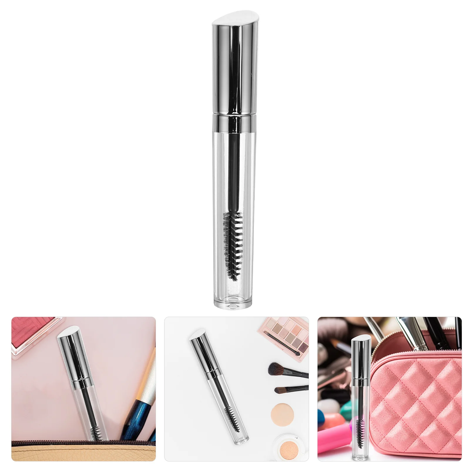 حاوية رموش شفافة قابلة لإعادة الملء سعة 3 مل، حجم سفر محمول، غطاء عازل خفيف الوزن، تصميم بسيط لجل كريمي #4