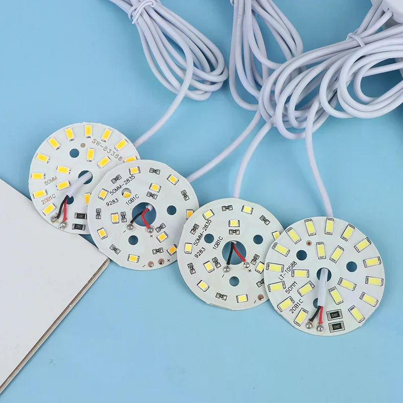 DC 5V Dimmable 48/55MM LED Chips SMD5730 LED Lamp USB Dimmer 5W 10W Light Board White Warm Light With ON/OFF Swicth Cable