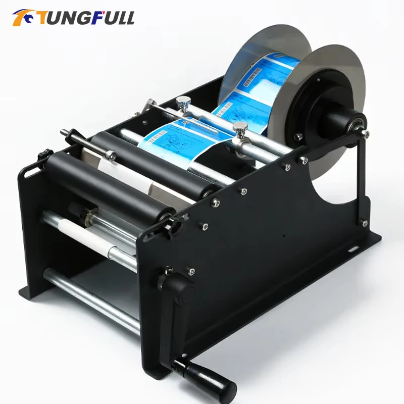 

Mini Sticker Label Labeling Machine Hand-Crank Round Label Machine LOGO Stickers Bottles Labeling Tool