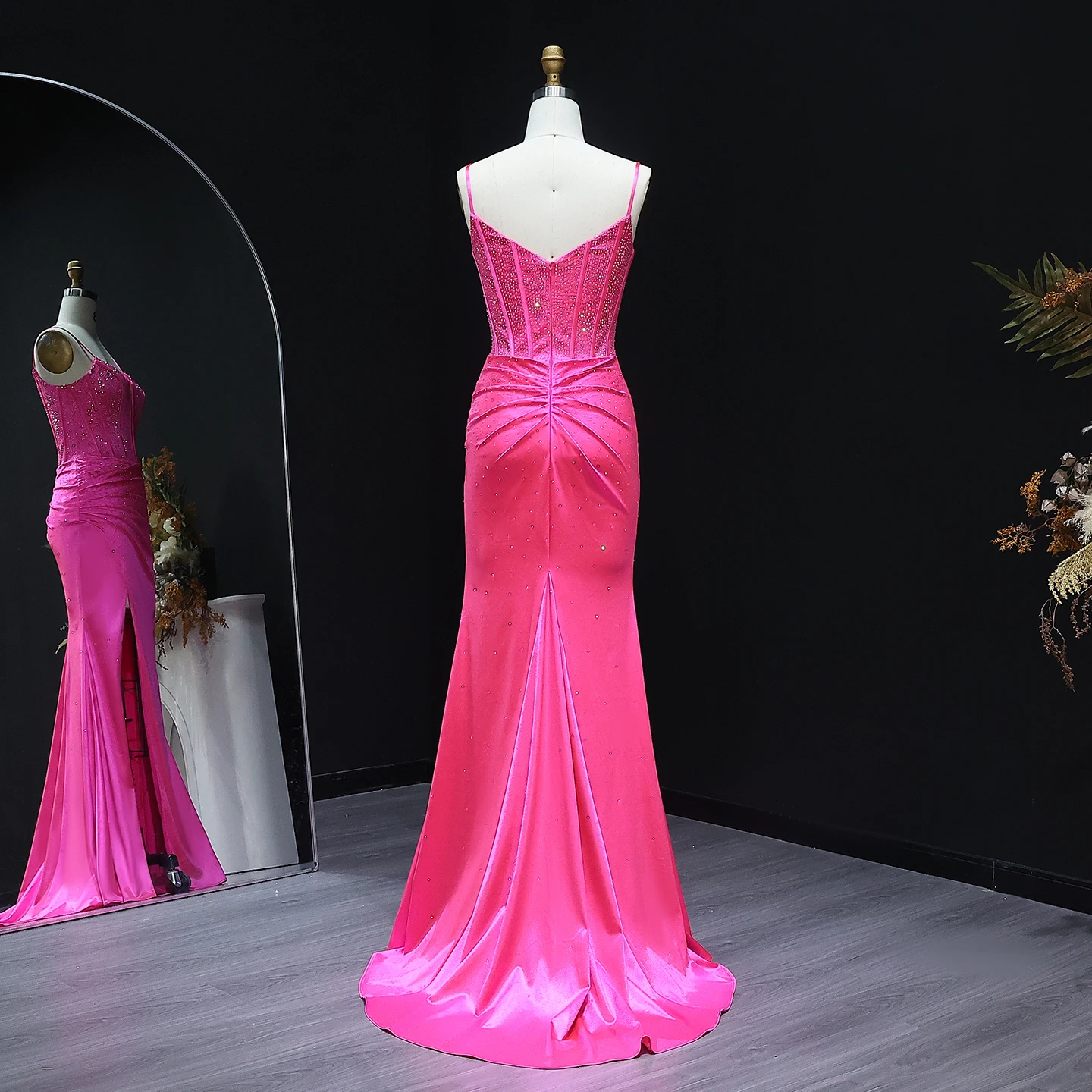 シャロンは言った-クラシックなピンクの人魚のウエディングドレス,クリスタル,女性のためのハート型のロングドレス,パーソナライズされたイブニングドレス,sh522