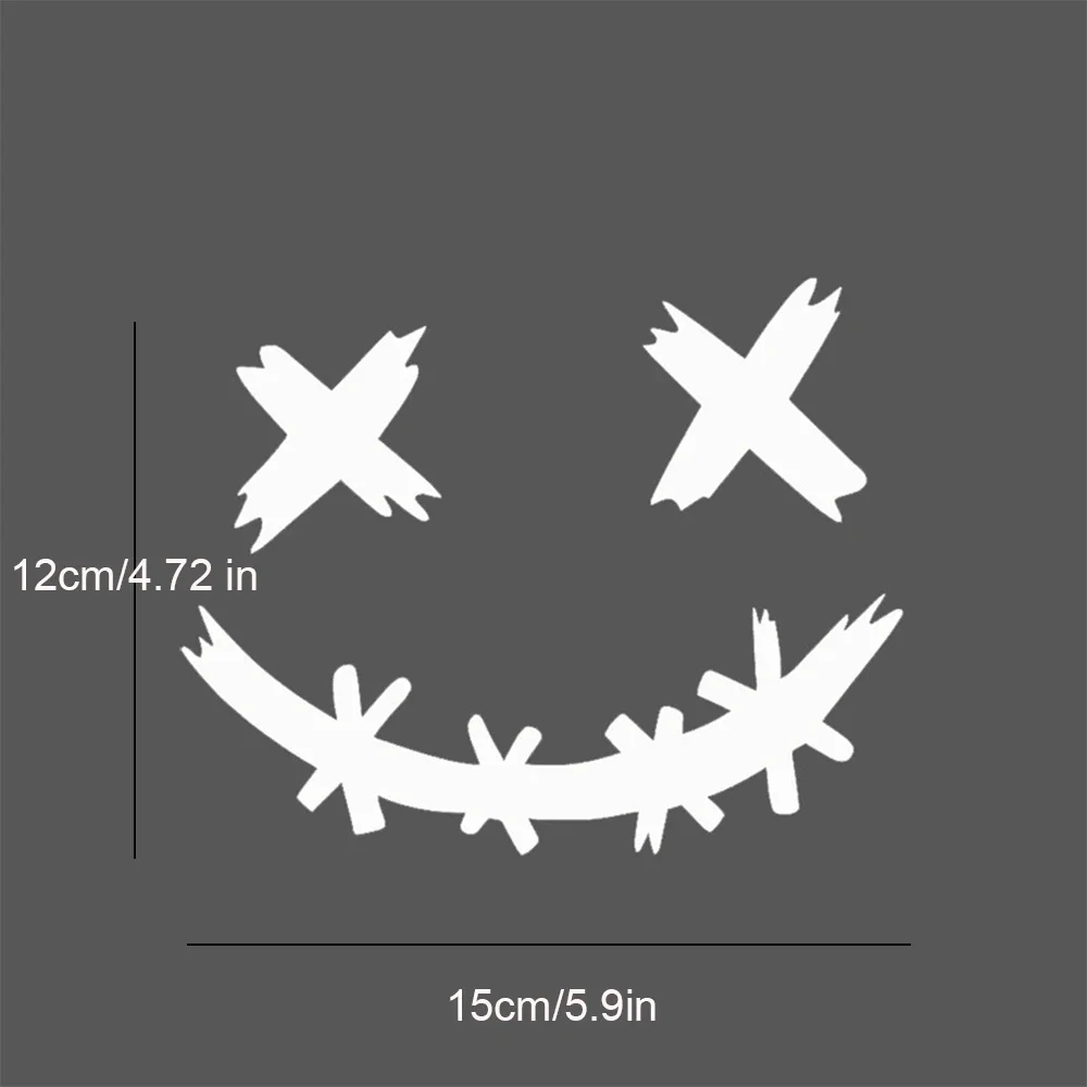 Waterdichte reflecterende stickers voor motorhelm, demon lachend gezicht sticker, auto lichaamsdecoratie, autosticker, laser