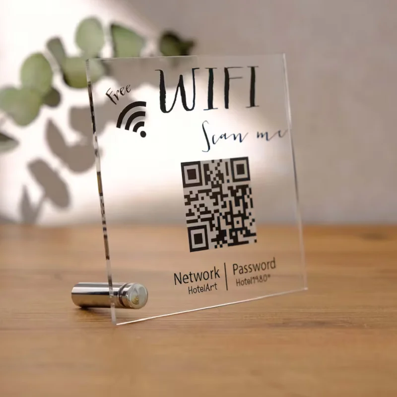 Custom Personalised WIFI Password Sign, WIFI QR Code Sign,,Custom mini Sign for Airbnb,Office Wifi sign,Hostel or hotel wifi