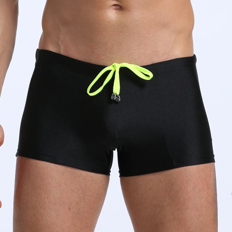 Men Solid Color Board Shorts Swimming Trunks Drawstring Beach Shorts Swimwear Surfing Wear